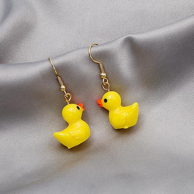 Cartoon Handmade Cute Little Yellow Duck Earrings Girl Vitality Fun Sweet Animal Duck Earrings