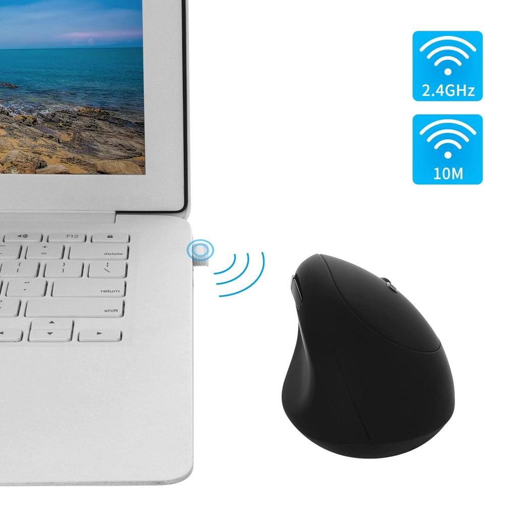 Ergonomic Vertical Wireless Medium 3DPI USB 6 Compatible with Mouse, Quiet, Right-Handed, Size, Compact, Mode, Rechargeable, Buttons, Ergonomic,