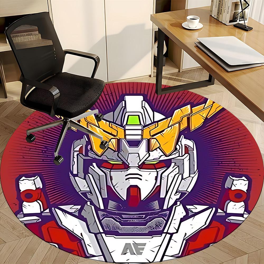 1pc Gundam Series Office Round Area Rug, Indoor Mat Suitable For Office,Bedroom Living Room Home Decor, Room Deco a0926117