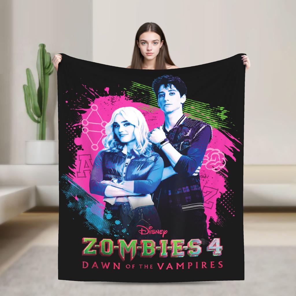 Zombies 4 Dawn of the Vampires Knitted Blankets Flannel Addison Bootleg Lightweight Throw Blankets Travel Home Couch Thin Quilt