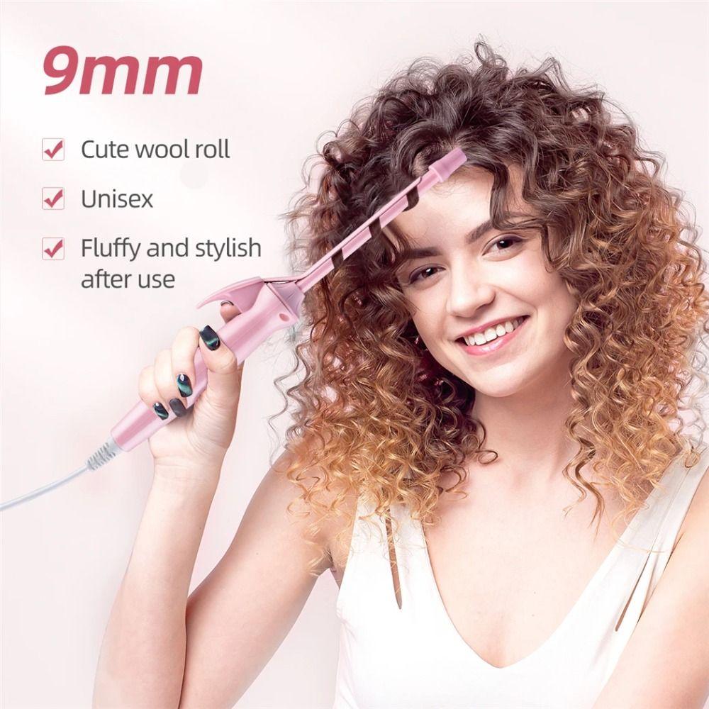 Professional Mini Hair Curling Iron Electric Salon Styling Tool New 9mm Curler Wand