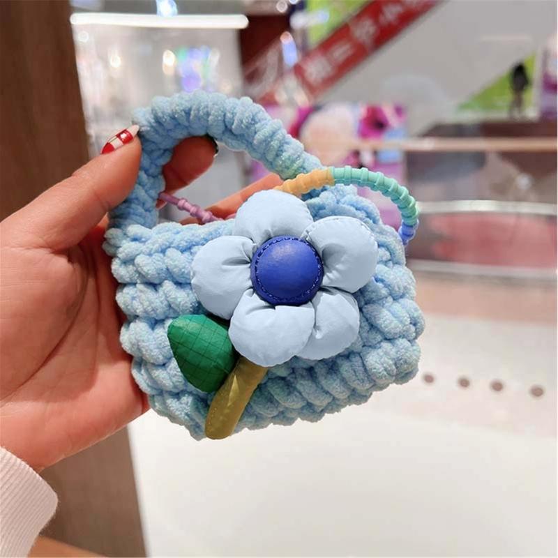 Colorful Crocheted Bag Wireless Headphone Case for Earphone Headphone Storage Wireless Headphone Case Bag Shockproof