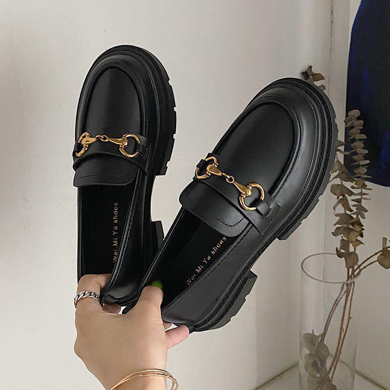 

Женские кожаные лоферы в британском стиле - Увеличивающие рост, на толстой подошве для весны и осени 2025 35