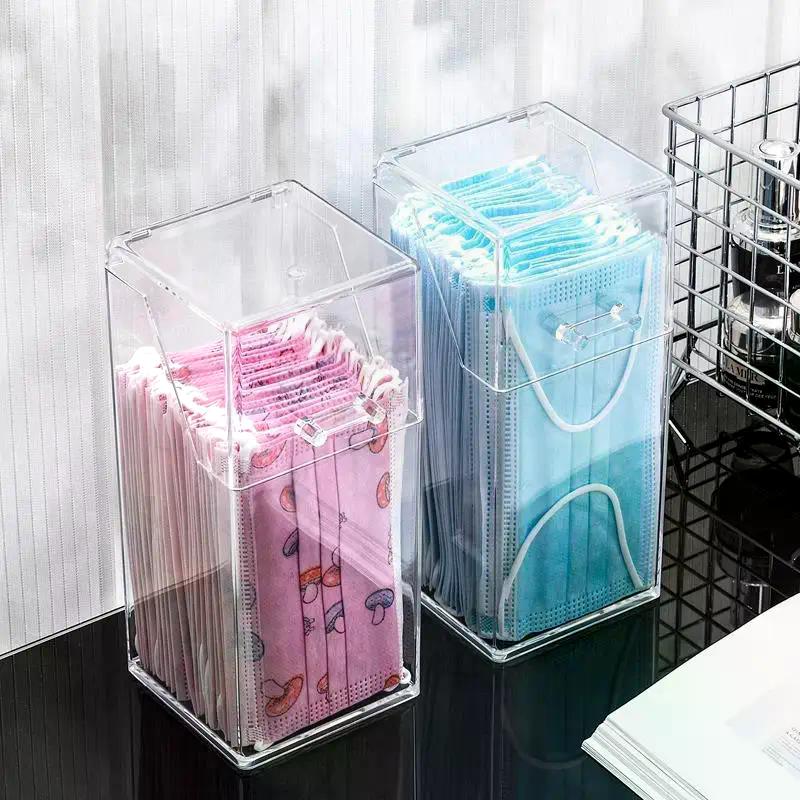 1 Stück Transparente Masken-Aufbewahrungsbox mit Deckel, Staubdichte Maskenbox, Aufbewahrungsbox für Make-up-Pinsel