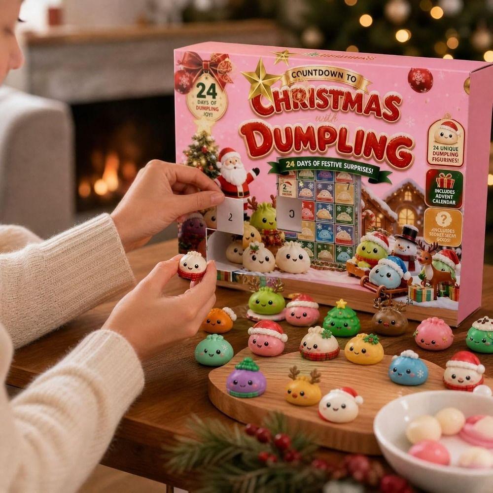 Fidget Mystery Dumplings Toy Slow Resilience 24-Day Countdown Calendar  for Kids&Adults
