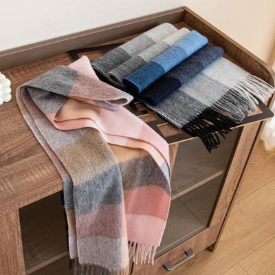 Verdickter Herbst- und Winter-Karomuster-Wollschal Atmosphärischer Vielseitiger Warmer Wollschal Bequemer Schal für Damen