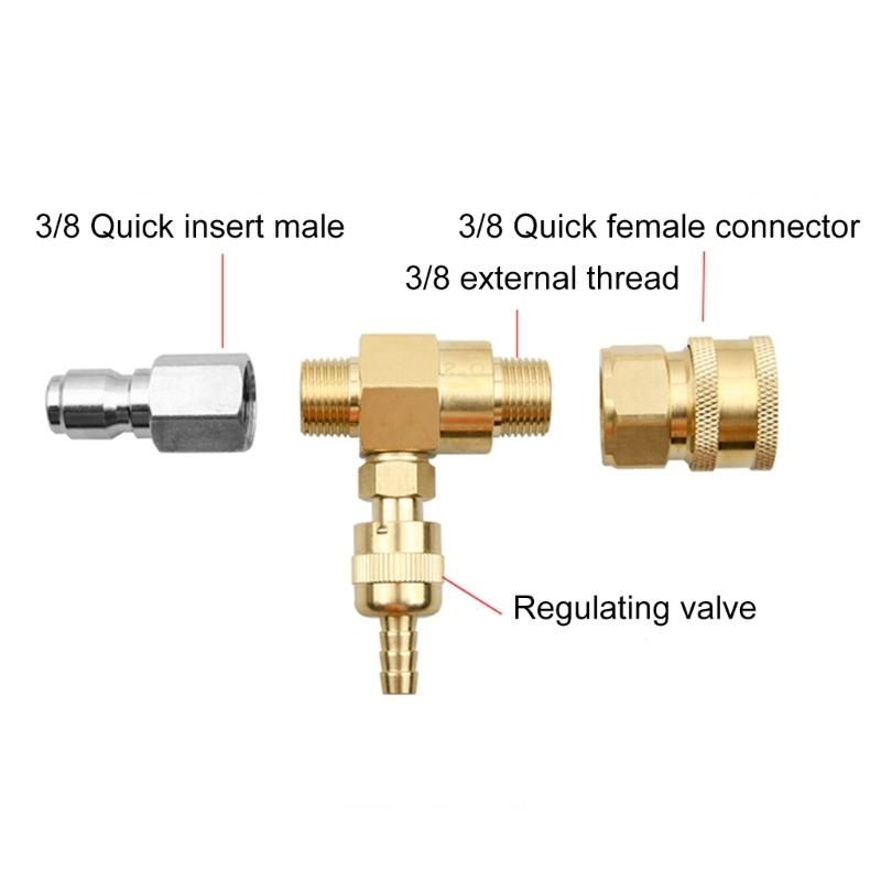 Chemically Injector Kits for Pressure Washer Soap Dispenser 3/8In Connectors Soap Injector with Siphon Hose & Soap Nozzle