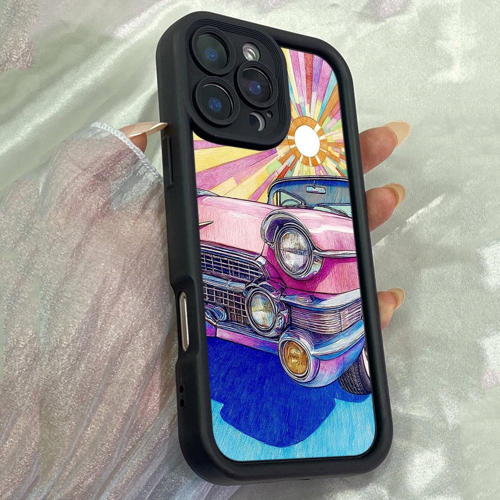 JT171 Klasyczny Samochód Vintage do iPhone 17 16 15 14 Pro Max Samsung S26 S25 Ultra A17 A16 A07 A56 A15 Xiaomi 15T Redmi 15c 14C Note 13 14 Miękkie Etui TPU