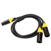 XLR-Splitterkabel, weiblich auf zwei männliche 3-polige geräuschlose XLR-Y-Kabel mit geringem Verlust für Mikrofon-Lautsprecher-Mixer
