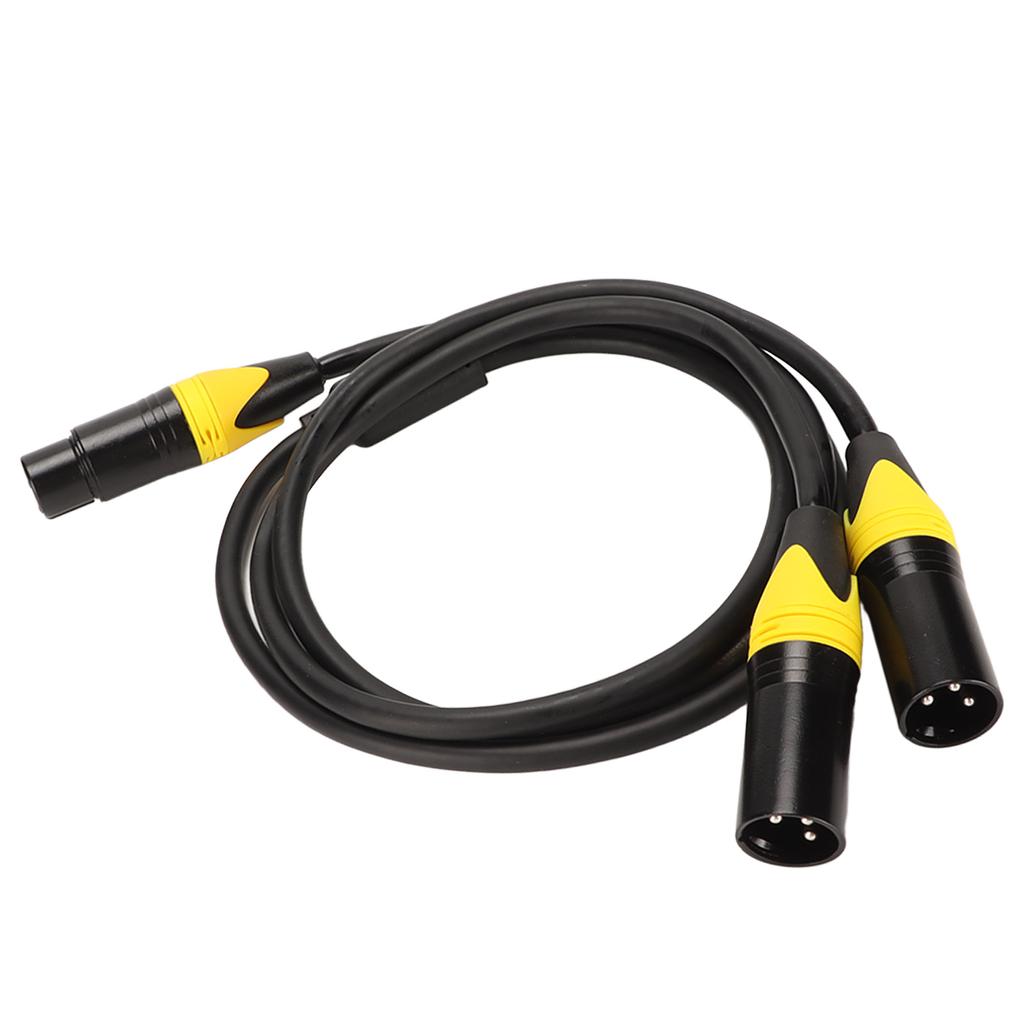 XLR-Splitterkabel, weiblich auf zwei männliche 3-polige geräuschlose XLR-Y-Kabel mit geringem Verlust für Mikrofon-Lautsprecher-Mixer