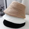 Versatile Solid Color Autumn and Winter Warm and Cold Casual Lamb Wool Wide-brimmed Bucket Hat Women's Ear Protection New Simple Bucket Hat
