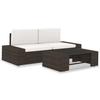 VidaXL Garden Furniture Set 3 Pcs Woven Resin Brown