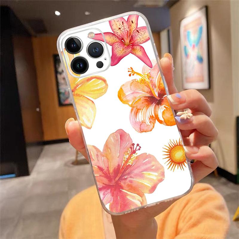 

Summer Pink Flower Phone Case Carcasa Funda For iPhone 17 Pro Max Air 16 15 14 13 Pro Max 15 16 Pro 15Plus Case iPhone 13Pro