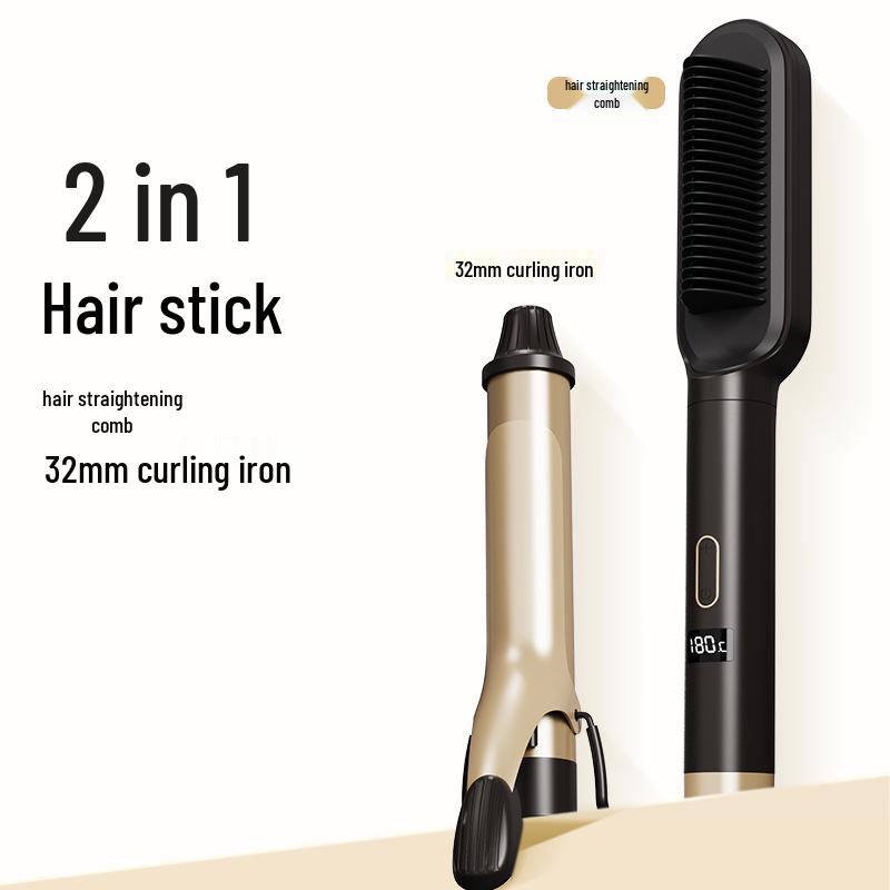 3-in-1 Hair Styling Tool: Straightener, Curling Iron, and Perm Comb