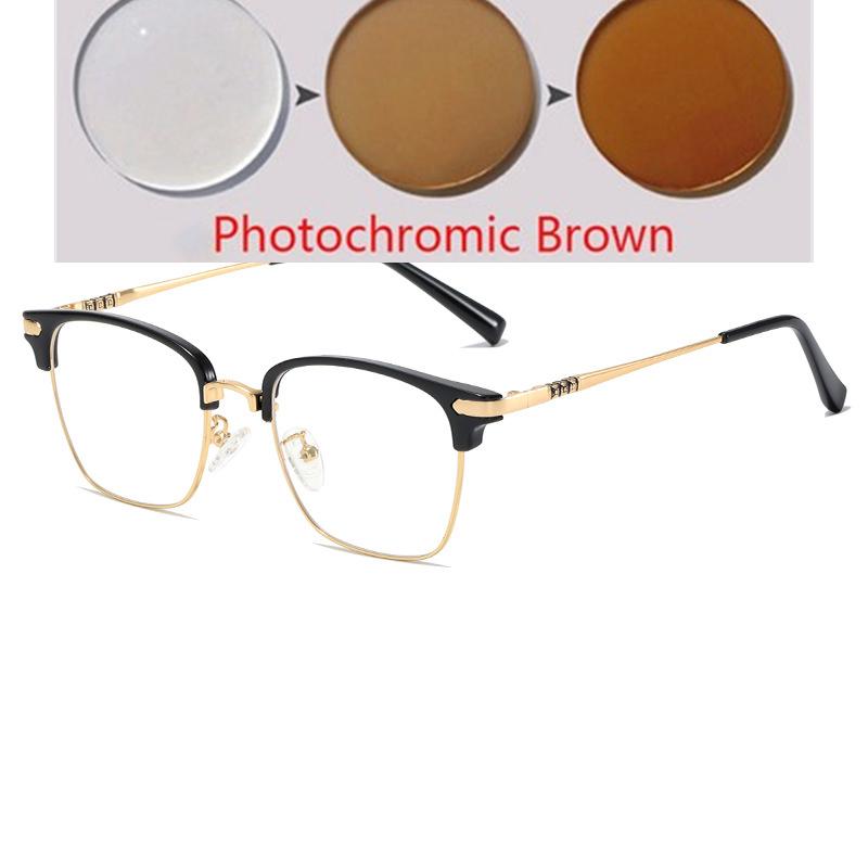 0 -0.5 -0.75 To -6.0 Half Frame Square Prescription Glasses For The Nearsighted Anti Blue Rays Presbyopic Glasses +0.5 To +4.0
