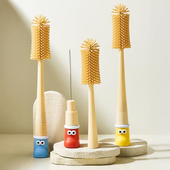 360 Degree Flexible Silicone Bottle Brush Set Hanging Hole Design Multifunctional Cleaning Brush Universal Cleaning Tool