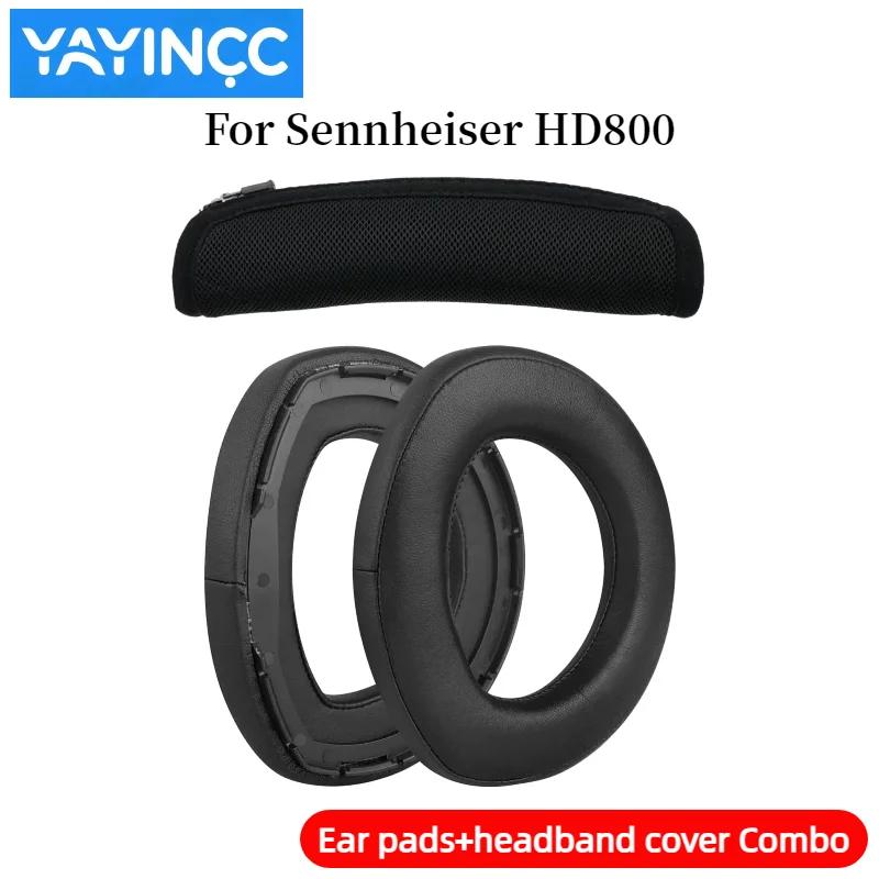 YAYINCC Replacement Sheepskin/Nanoleather Ear pads+Zipper headband cover Combo for SennheiserHD800 Headphone Earpad Repair Parts