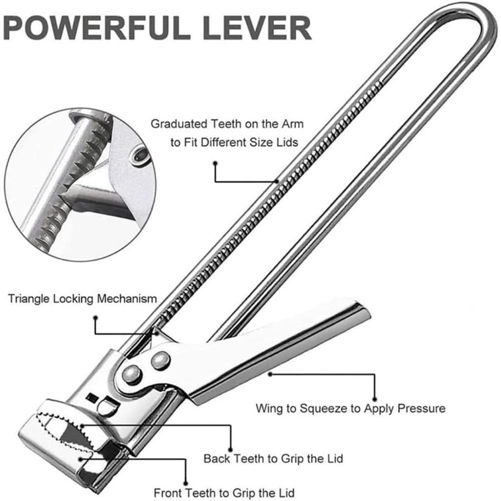 Best Can Opener and Bottle Opener Adjustable Multi-Function Stainless Steel Can Opener Jar Lid Clip Manual Kitchen Accessories