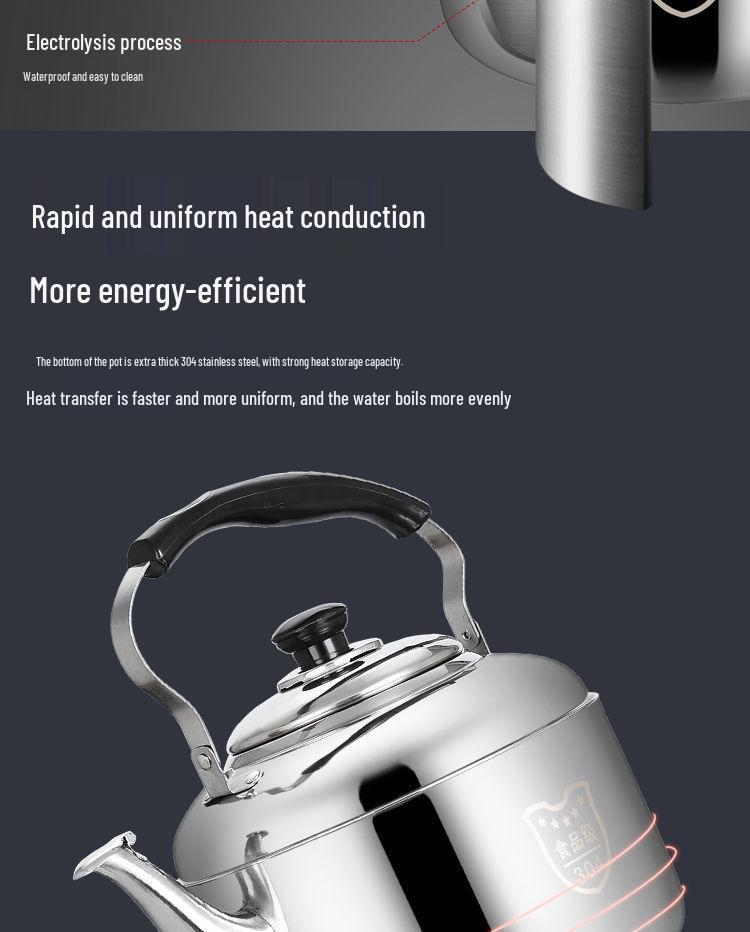 Stainless Steel Large-Capacity Whistling Kettle for Gas Stove - Electric Teapot & Water Boiler for Home
