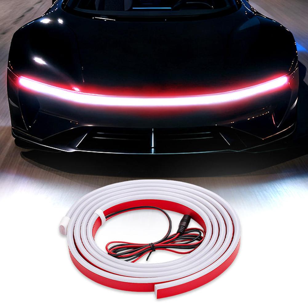 Scan Starting LED Car Hood Light Daytime Running Light Universal Flexible Dynamic Car DRL 12V Ambient Decorative Light Strip
