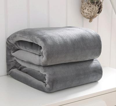 Custom Microfiber Flannel Fleece Blanket Throw Fleece Bed Blanket Knit Solid Color Cashmere Travel Blanket
