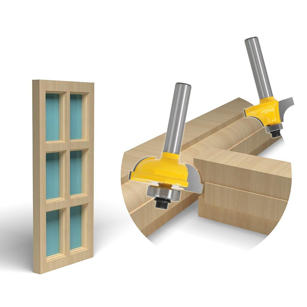 3pcs/set Glass Door Plank Wood Working Tools Curboard Cutter Router Bits 1/2 Shank 12mm Shank 8mm Shank T Type Ballnose