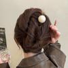 Korean Style Bead Hair Stick Acrylic Pan Hair Fork Elegant U-shaped Hairpin  Girls