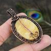 Yellow Fluorite Gemstone Copper Wire Wrap Jewelry Pendant 2.56