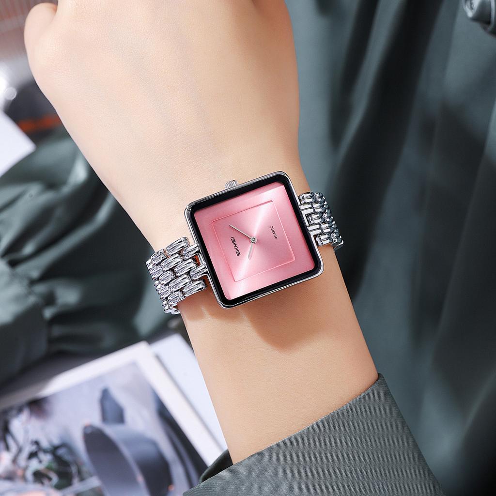 Skmei Unique Square Dial Watch Women Bracelet Watches Ladies Casual Quartz Watch Steel Women's Wristwatch