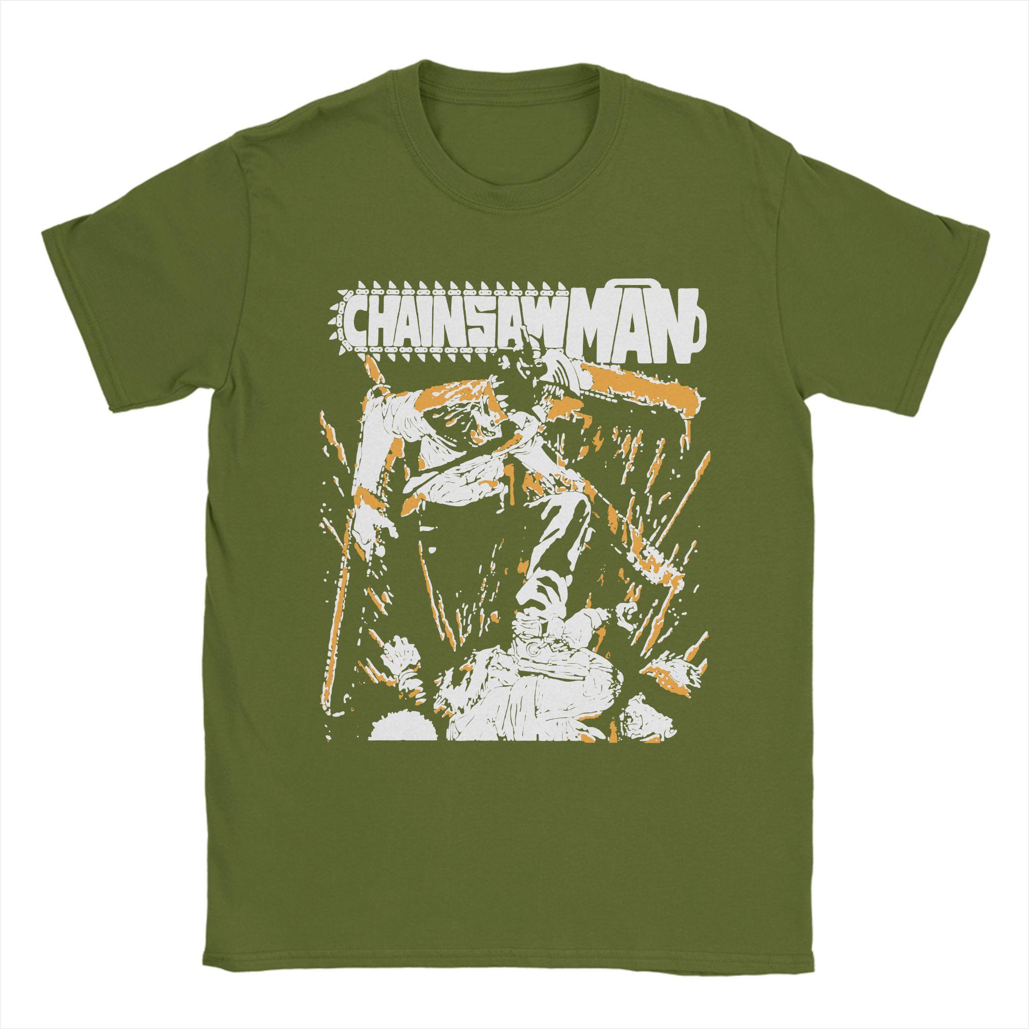 

Chainsaw Man T-Shirt for Men Humor Pure Cotton Tees Crew Neck Short Sleeve T Shirt Unique Clothing 4XL