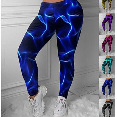 Leggings de Yoga extensibles pour femmes, imprimés de foudre roses, Fitness, course à pied, pantalons actifs de sport