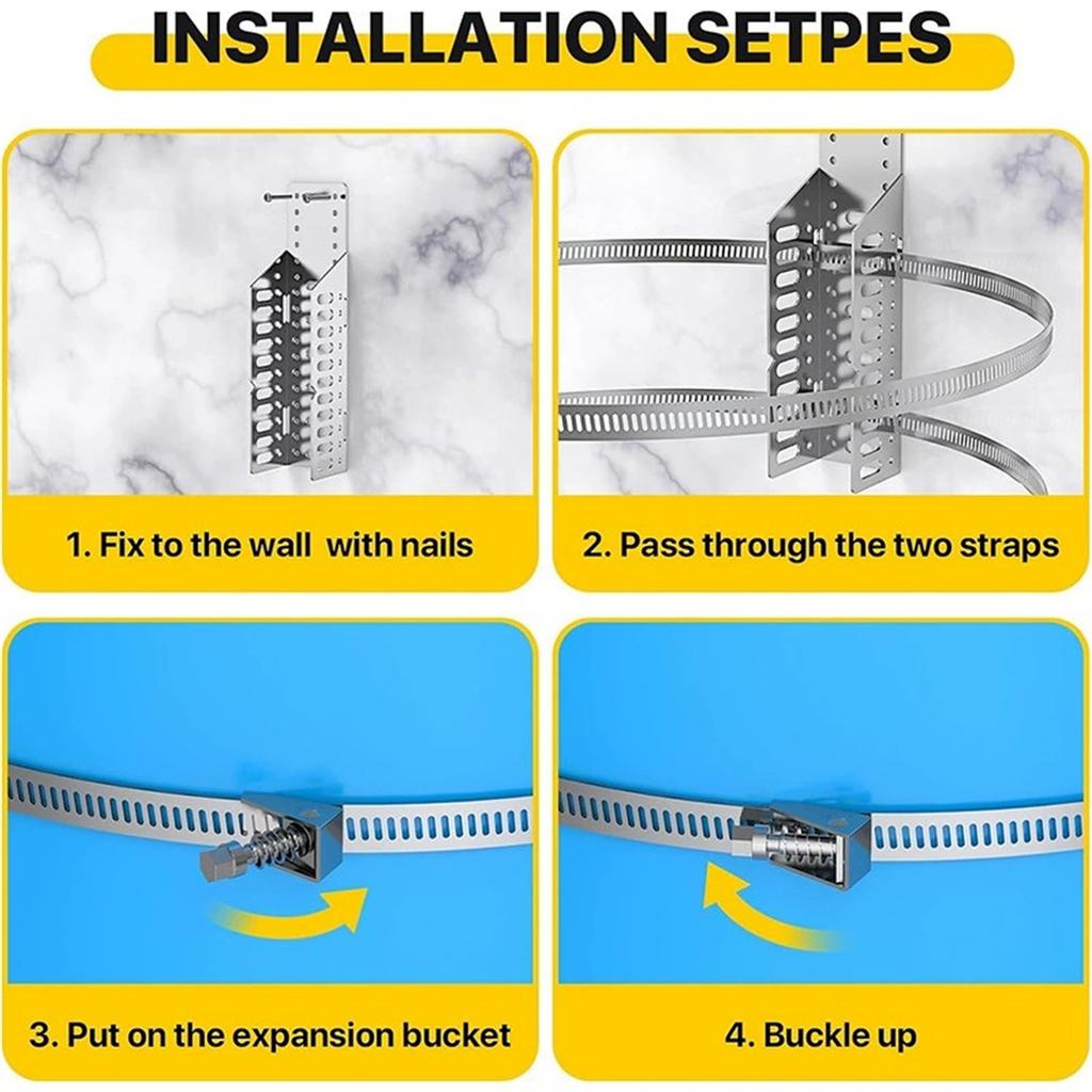 Expansion Tank Mounting Bracket for Hot Water Heater, with 2 Earthquake Straps,Support 5-Gallon Hot Water Tanks up to 13 inches in Diameter-1 Set