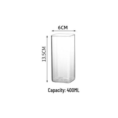 ZISIZ Square Glass Cold Drink Cup