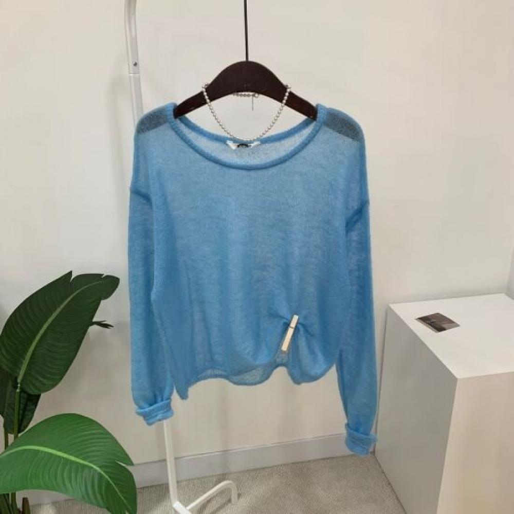 C S In The Room Land Wool 30 Sheer baSiC Long Sleeve Knit 4 ColorS