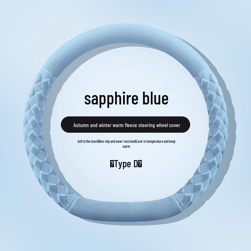Plush Non-Slip Winter Steering Wheel Cover: Warm, High-End, Free Hand Stitching