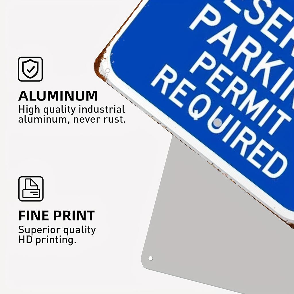 2D Flat - ADA Violators Will Be Fined a Min of $250, Reserved Parking Metal Sign, 8x12 Inch Waterproof Iron Wall Art Decoration