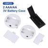 1/5Pcs 2 Aaa/Aa 3V Battery Case With Switch Cover Round Embedded Battery Holder Battery Storage Boxes Switch Socket Container