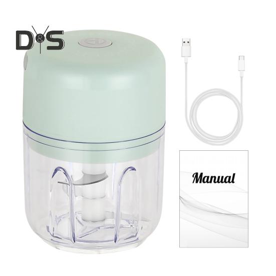 

Электрический мини-измельчитель чеснока, портативный USB-перезаряжаемый кухонный комбайн, беспроводной измельчитель овощей, кухонный помощник для автофургонов, кемпинга, путешествий зелёный