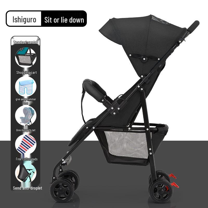 Lightweight Folding Umbrella Stroller with Reclining Seat for Babies and Toddlers