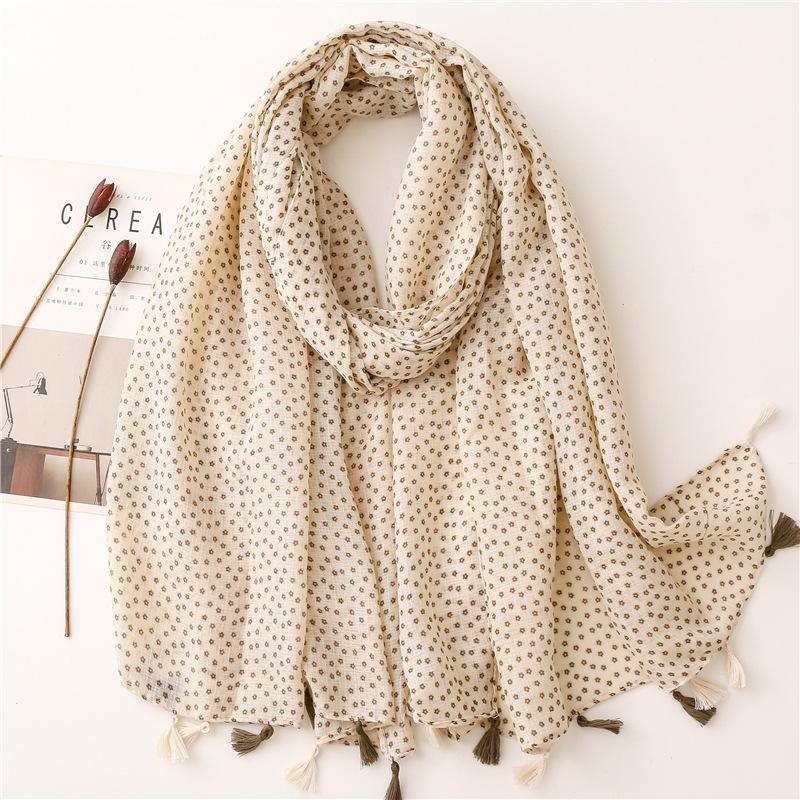 Women Spain Fashion Viscose Scarf Lovely Sunflower Tassel Shawl Wrap Neck Pashmina Stole Winter Foulard Bufandas Muslim Hijab