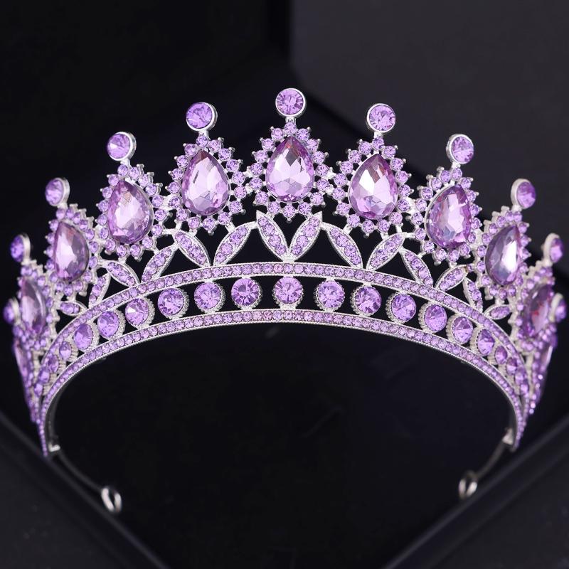 Baroque Crystal Crown Tiara Headband For Women Rhinestone Prom Diadem Crown Bridal Wedding Hair Accessories Jewelry Crown Tiara