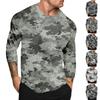 Camouflage Style Printed Raglan Sleeves Men's Short Sleeved Top