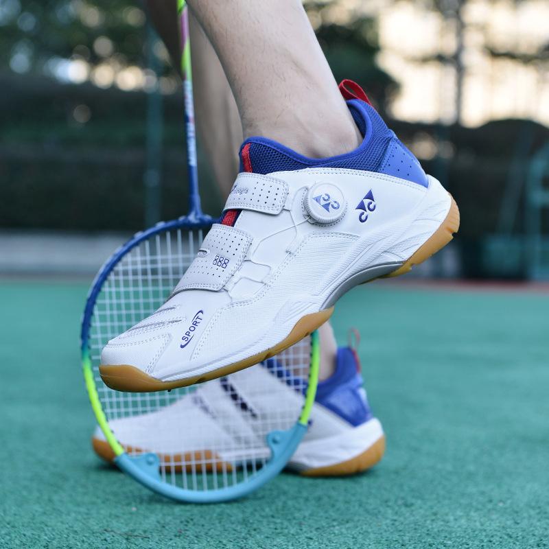 Badminton shoes men's and women's professional non-slip, wear-resistant and breathable rotating button carbon board children's competition training