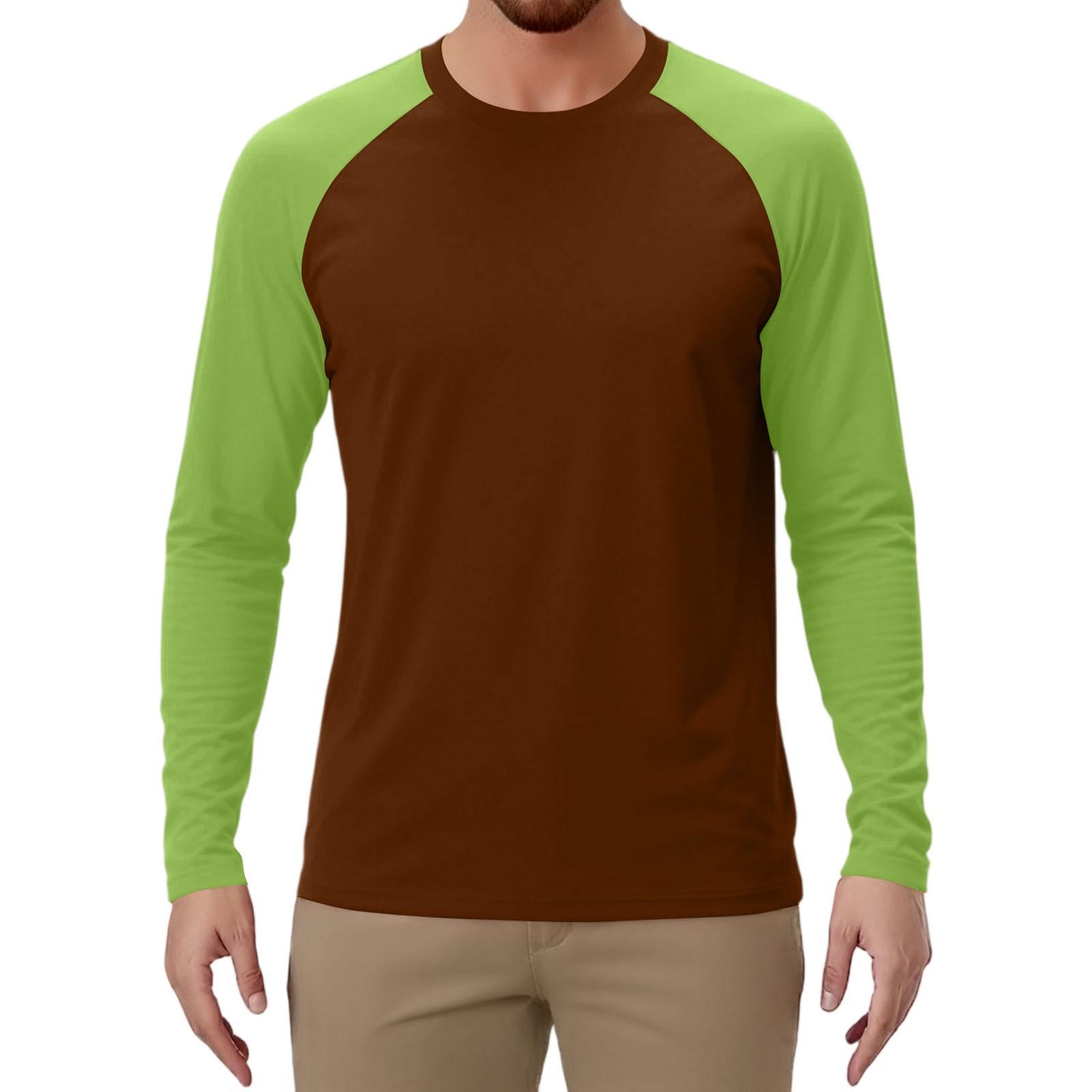 

Чоловічий спортивний топ з довгим рукавом реглан контрастного кольору XXXL коричневий