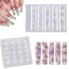 2Pcs Nail Art, Floral Rose Design for DIY Nail Decoration, Home Manicure and Salon Use, Reusable Nail Arts Molds with Rose Patterns for Creative