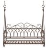 Panca da Giardino Sospesa in Acciaio 112 x 60 x 126,5 cm Marrone Antico