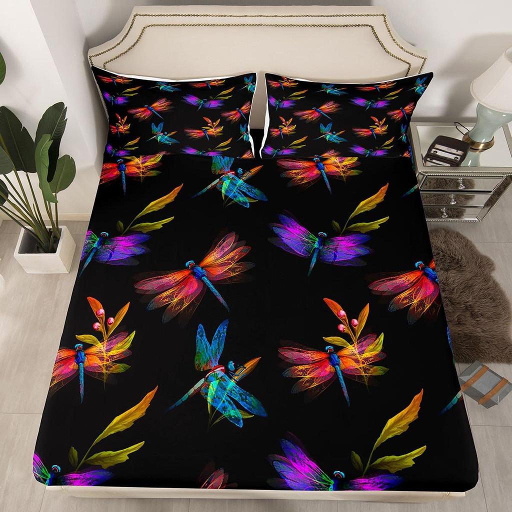 Halloween Pumpkin Unicorn Personality Pattern Mattress Three-Piece Digital Printing Bedding Set