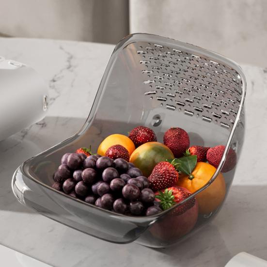 Drain Basket Portable Fruit Colander Large Capacity Food Grade BPA Free Sink Drain Basket Strainer Vegetable Washing Bowl