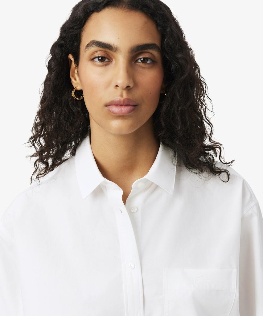 LACOSTE Women'S Oversized Classic Poplin Shirt Cf1054-56G 001