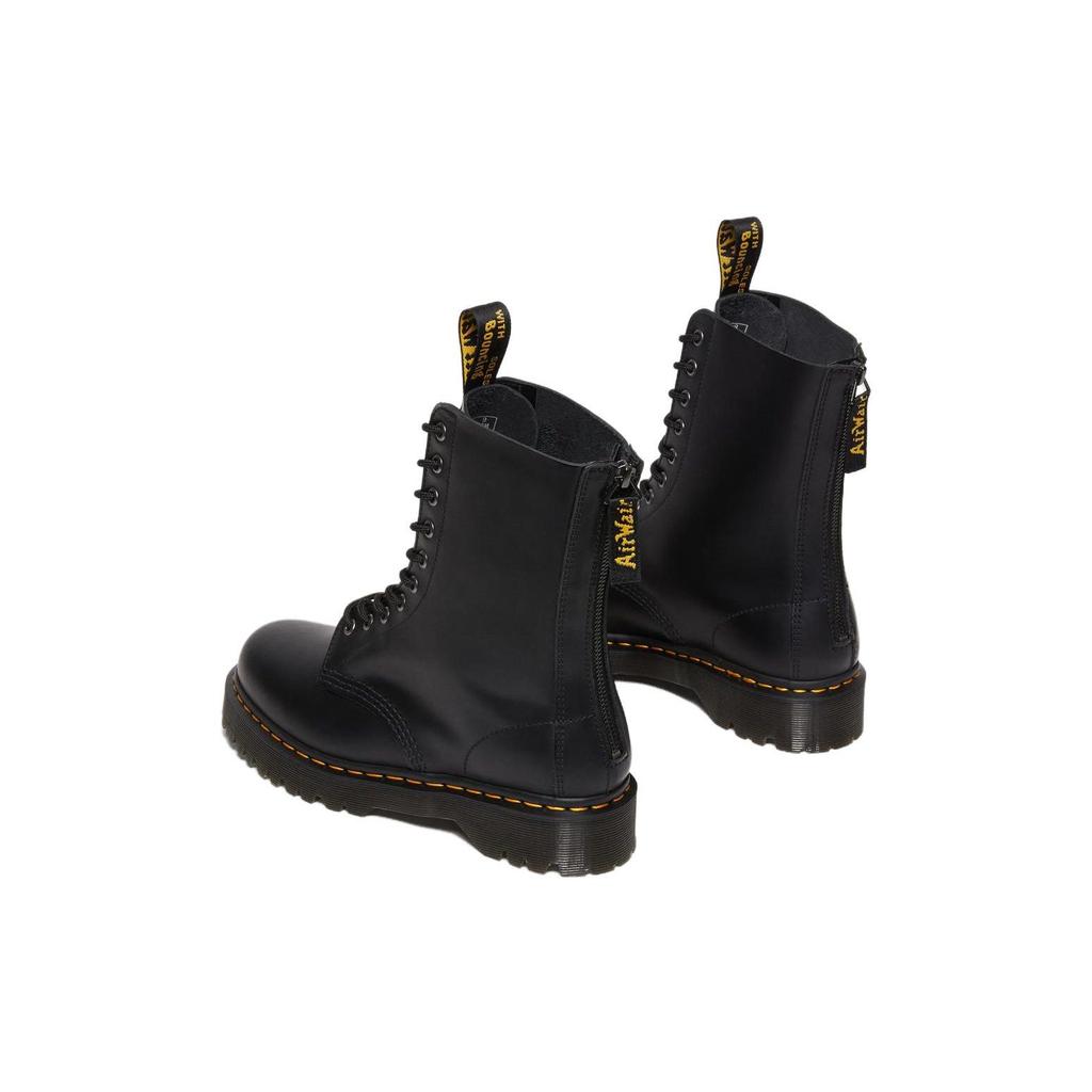 Dr. Martens 1490 Kožené kulaté špičky šněrovací krátké boty Unisex boty Černé 27841001